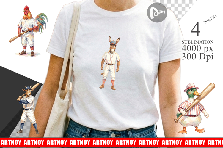Farm Animal Baseball Sublimation