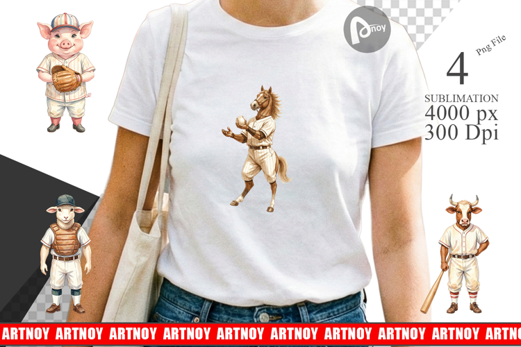 Farm Animal Baseball Sublimation