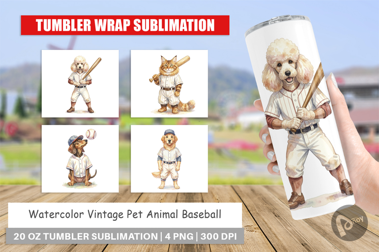 Vintage Pet Animal Baseball Tumbler
