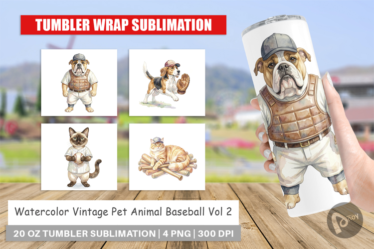 Vintage Pet Animal Baseball Tumbler