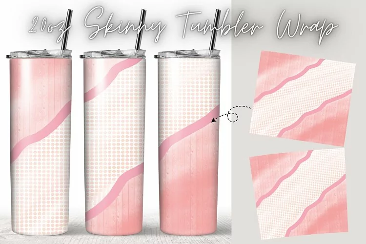 Watercolor Vintage Wooden 20oz Skinny Coffee Tumbler Wrap