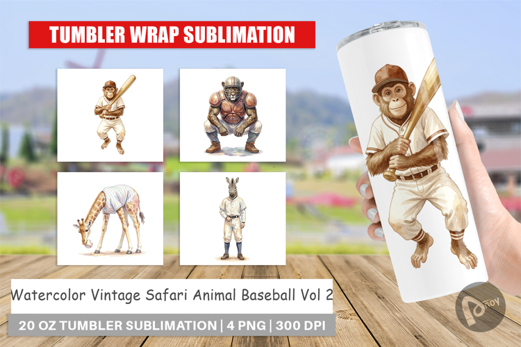 Safari Animal Baseball Tumbler