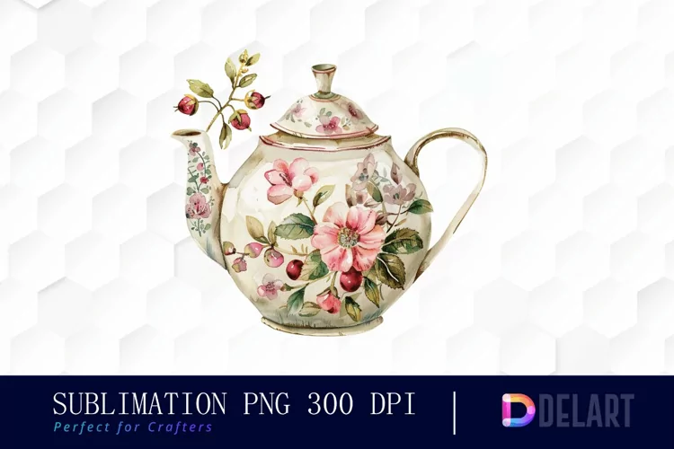 Vintage Teapot Graphics Clipart