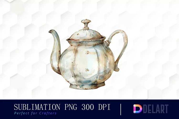 Vintage Teapot Illustration Clipart