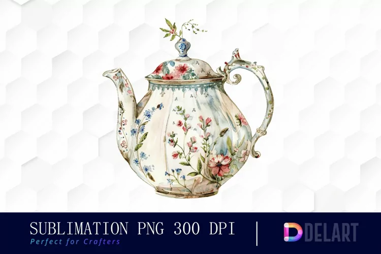 Vintage Teapot Graphics Clipart