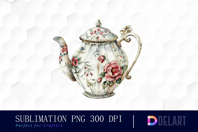 Vintage Teapot Illustration Clipart