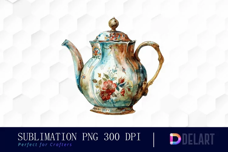 Vintage Teapot Graphics Clipart