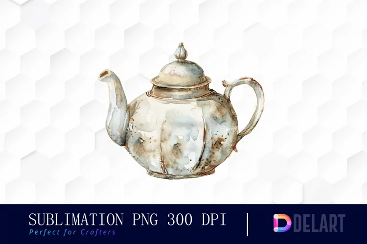 Vintage Teapot Illustration Clipart