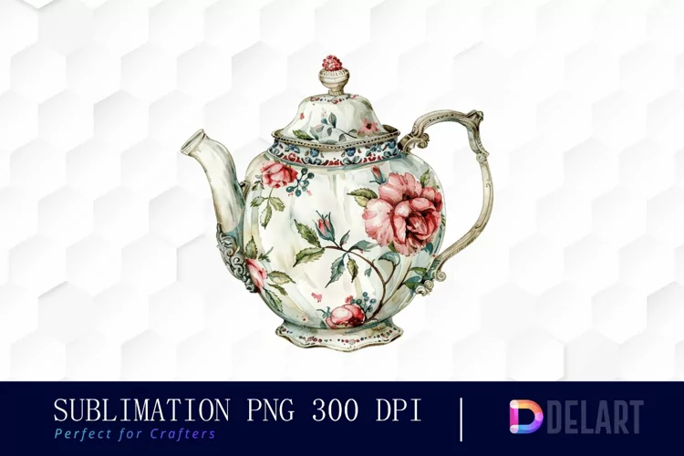 Vintage Teapot Illustration Clipart