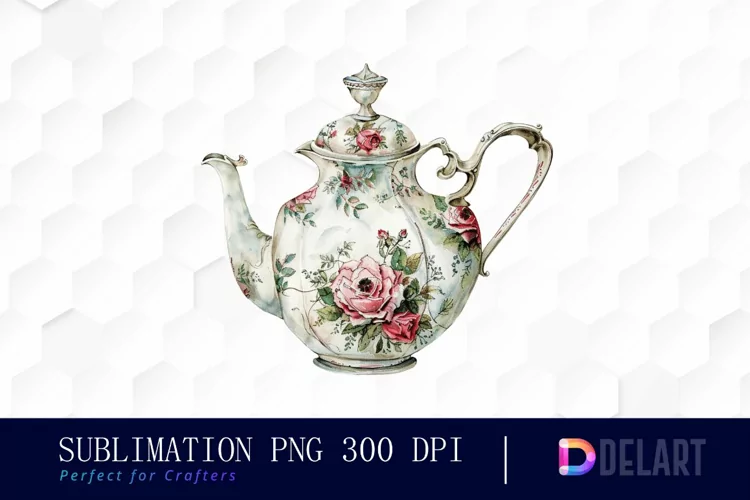 Vintage Teapot Illustration Clipart