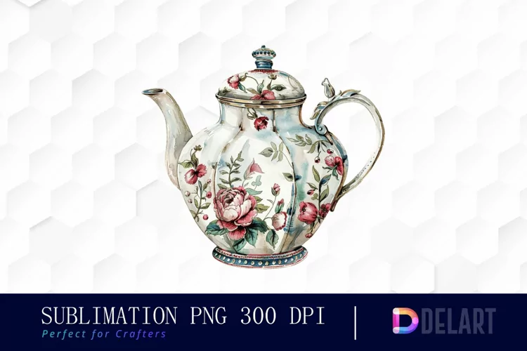 Vintage Teapot Illustration Clipart