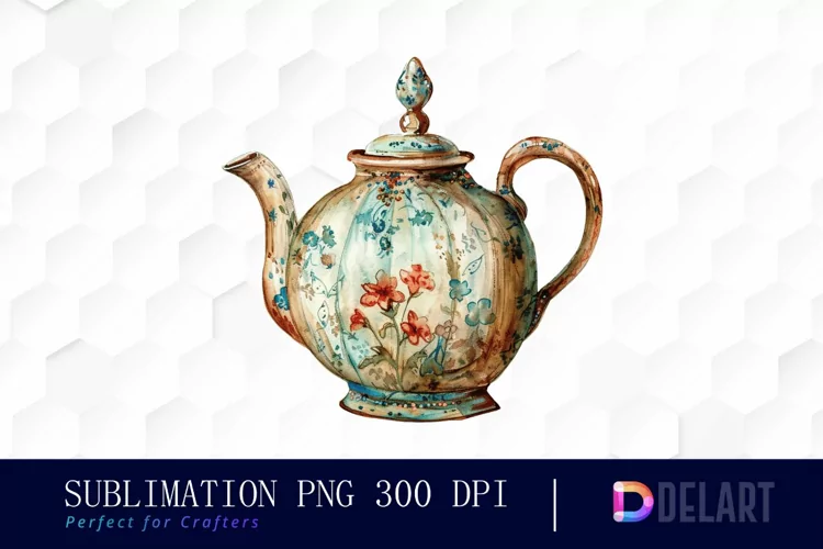 Vintage Teapot Illustration Clipart