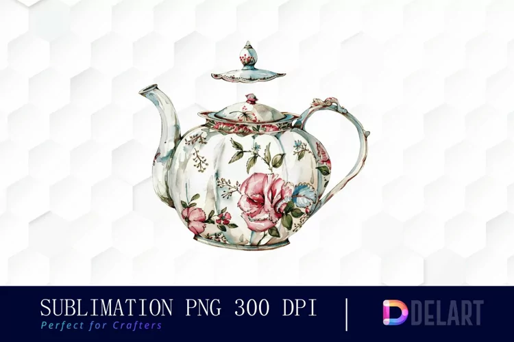 Vintage Teapot Illustration Clipart