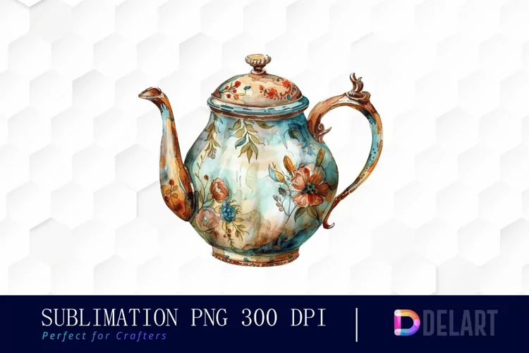 Vintage Teapot Graphics Clipart