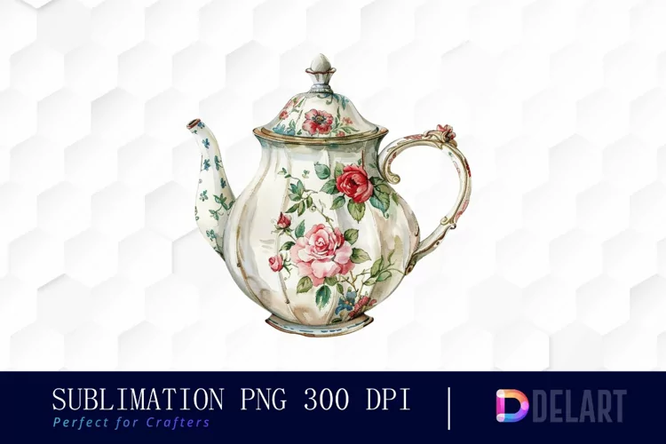 Vintage Teapot Graphics Clipart