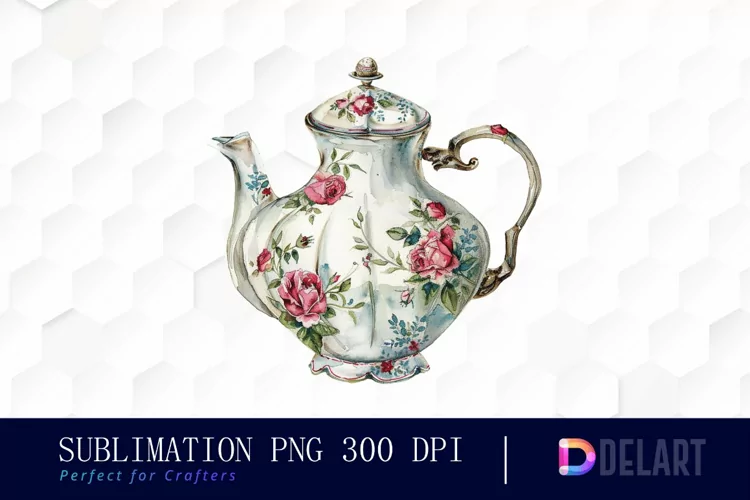 Vintage Teapot Illustration Clipart