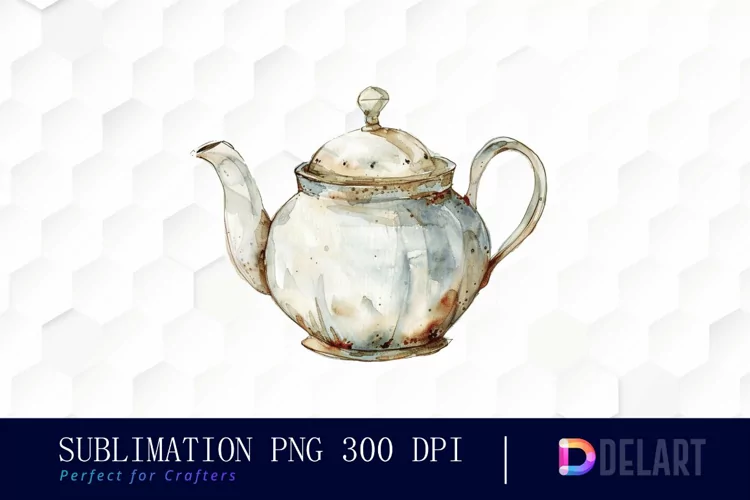 Vintage Teapot Illustration Clipart
