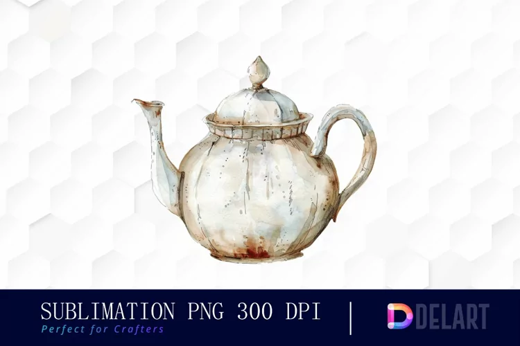 Vintage Teapot Illustration Clipart