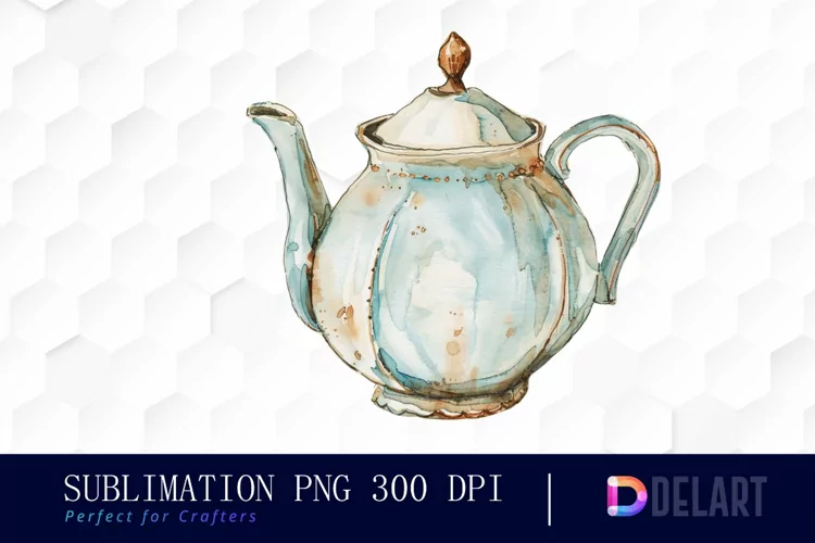 Vintage Teapot Illustration Clipart