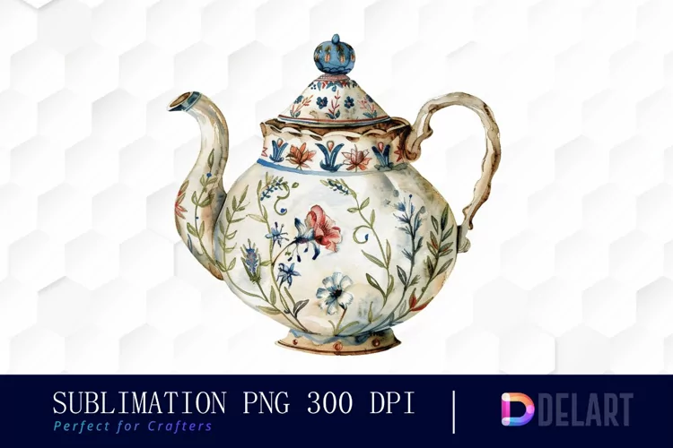 Vintage Teapot Graphics Clipart