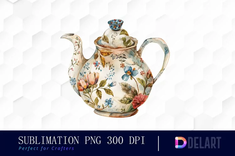 Vintage Teapot Graphics Clipart