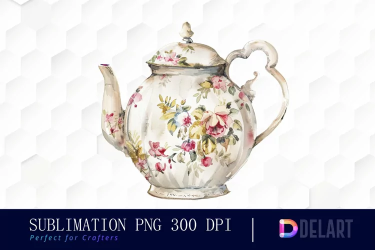 Vintage Teapot Illustration Clipart