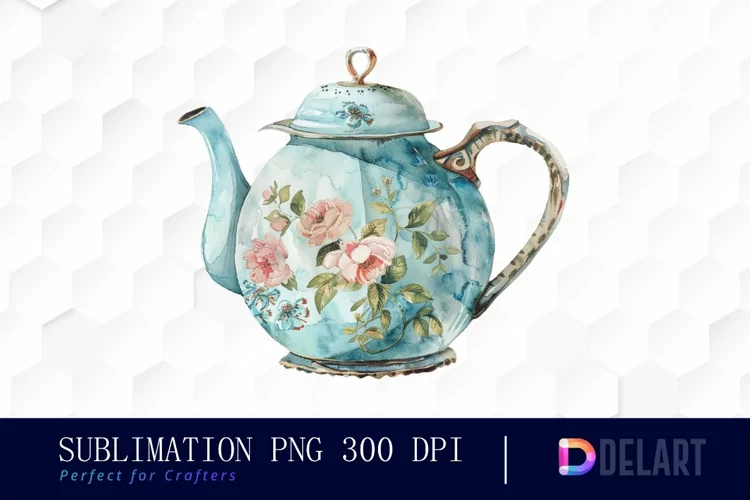 Vintage Teapot Illustration Clipart