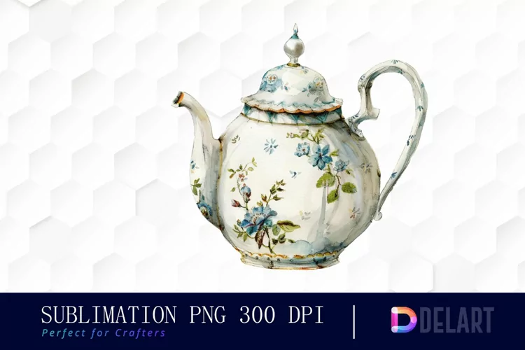Vintage Teapot Illustration Clipart