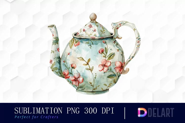 Vintage Teapot Illustration Clipart