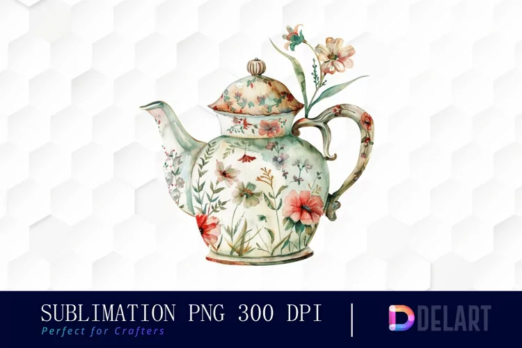 Vintage Teapot Illustration Clipart