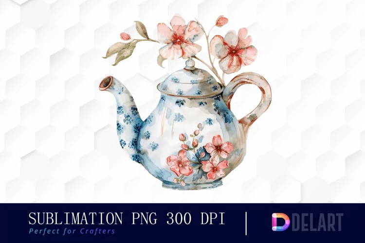 Vintage Teapot Illustration Clipart