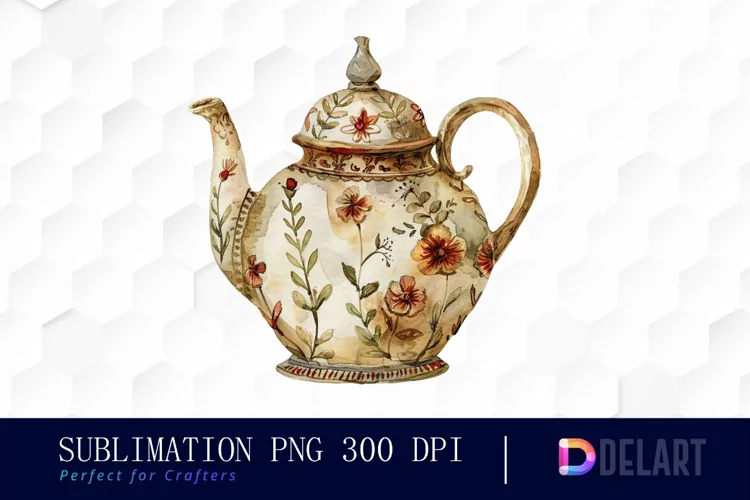 Vintage Teapot Illustration Clipart