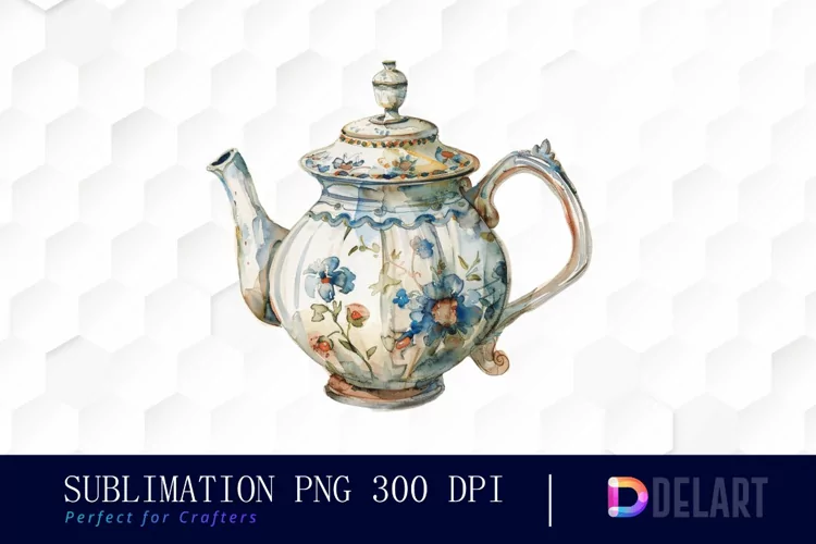 Vintage Teapot Illustration Clipart