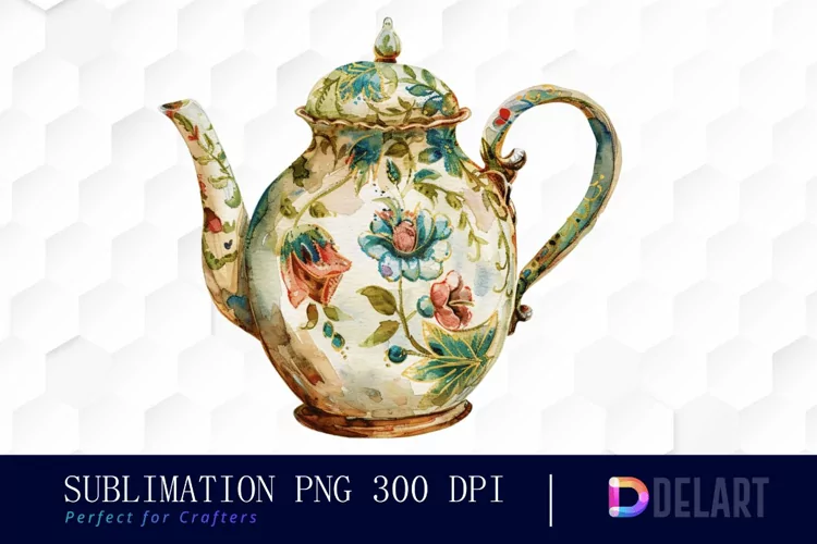 Vintage Teapot Illustration Clipart