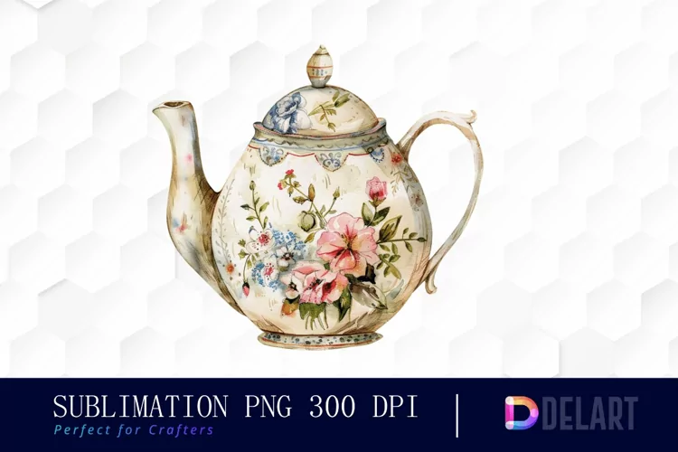 Vintage Teapot Illustration Clipart