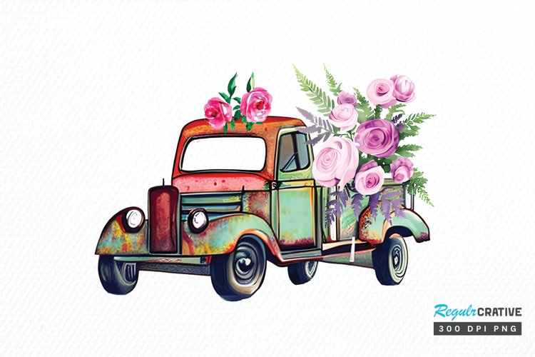 Vintage Truck Clipart Image 13