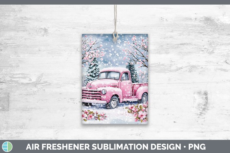 Watercolor Vintage Truck Air Freshener Sublimation Car Fresh