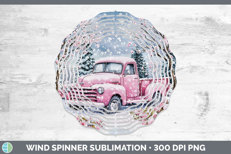Watercolor Vintage Truck Wind Spinner Sublimation Spinner De