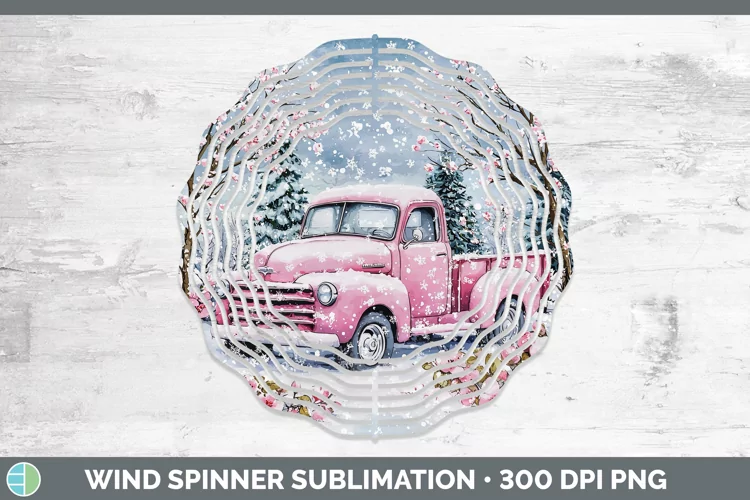 Watercolor Vintage Truck Wind Spinner Sublimation Spinner De