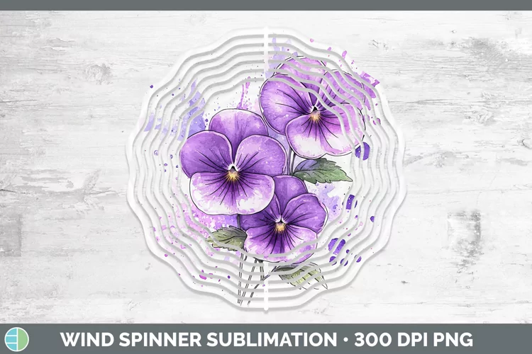 Watercolor Violet Wind Spinner Sublimation Spinner Designs