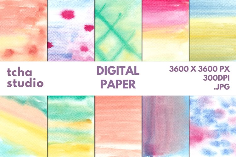 Watercolor Vivid Digital Papers Background