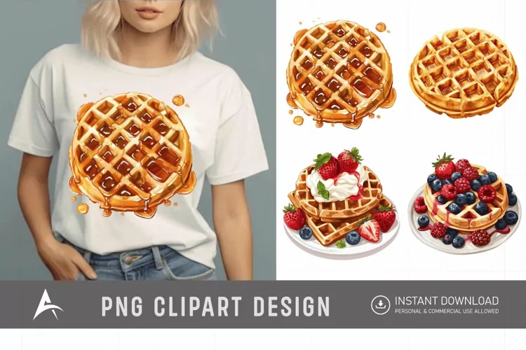 Watercolor Waffle Clipart
