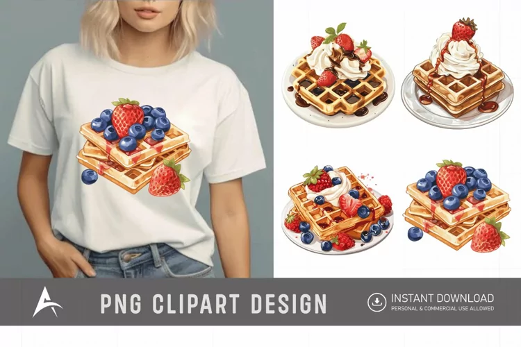 Watercolor Waffle Clipart