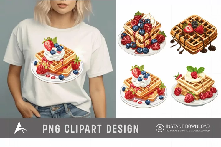 Watercolor Waffle Clipart