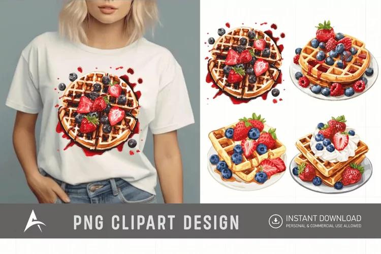 Watercolor Waffle Clipart