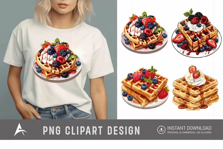 Watercolor Waffle Clipart