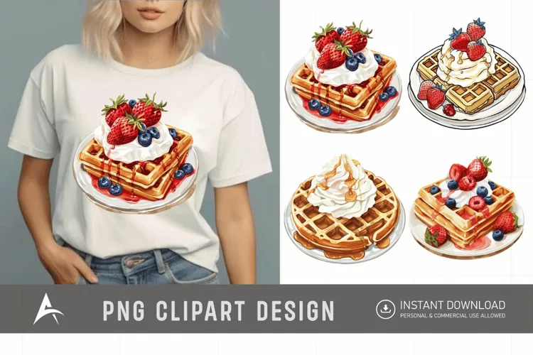 Watercolor Waffle Clipart