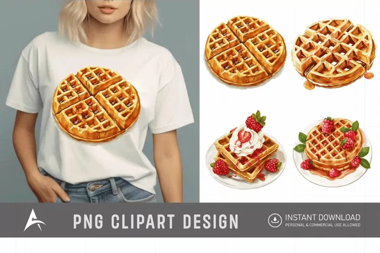 Watercolor Waffle Clipart