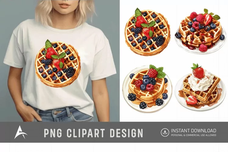 Watercolor Waffle Clipart