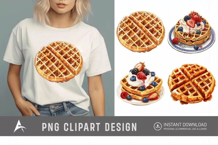 Watercolor Waffle Clipart